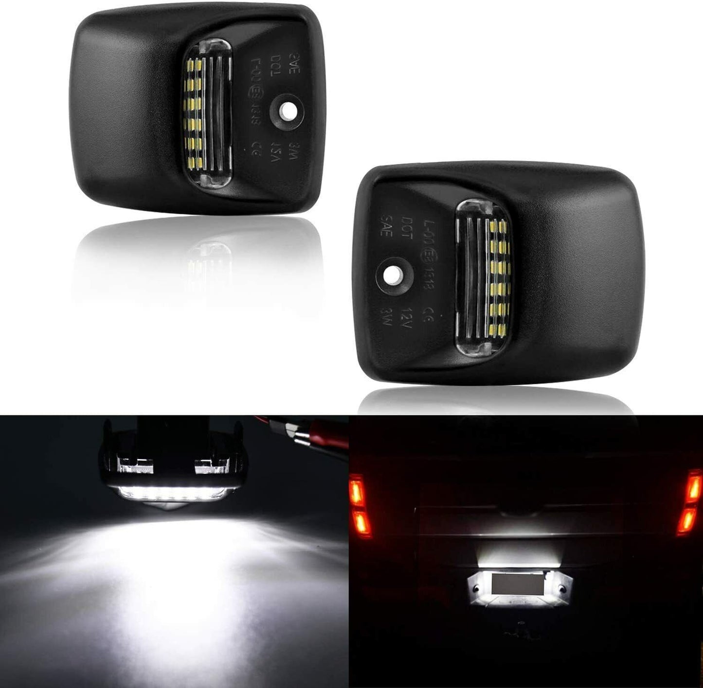 White LED Tag License Plate Light Bulbs Assembly Kit