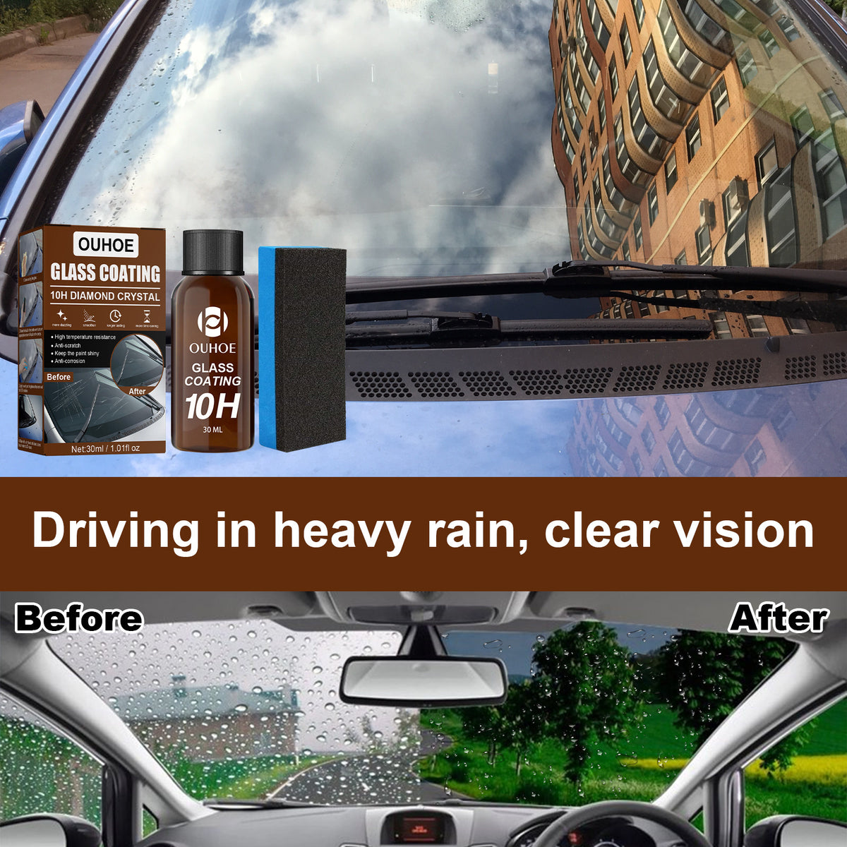 Glass nano coating for windscreens, 30ml - image 5