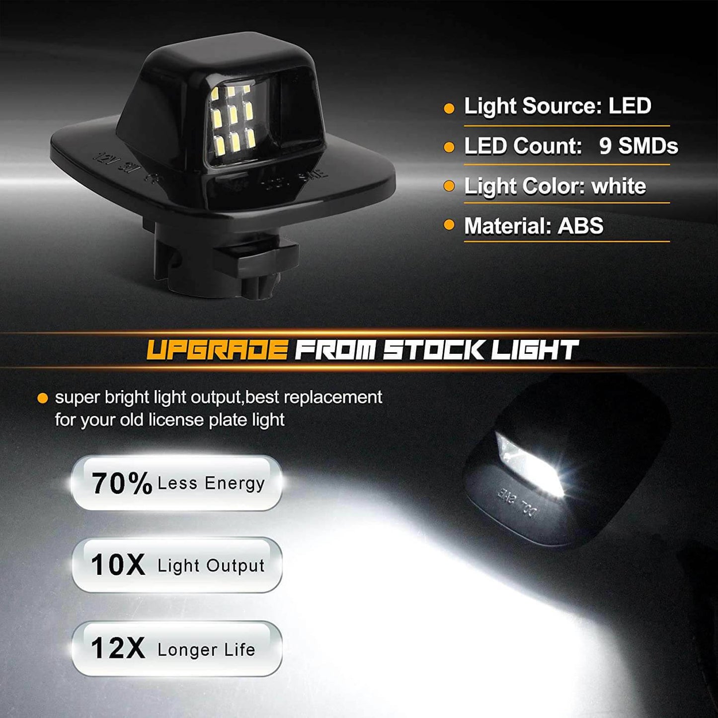 Rear LED License Plate Light Tag Lamp Assembly For Chevy GMC K1500 K2500 K3500