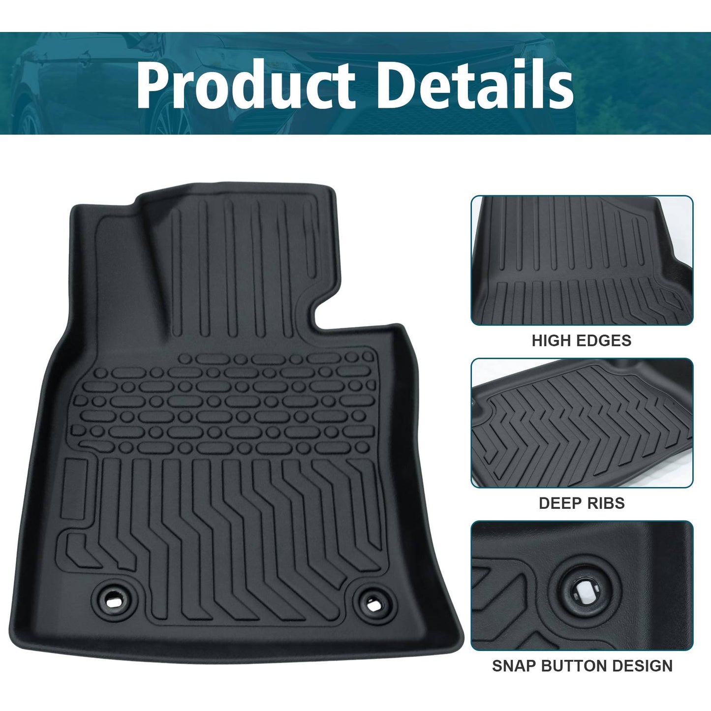 Car Floor Mats TPE Rubber For 18-23 Camry NO FIT 2018-2023 Camry Hybrid