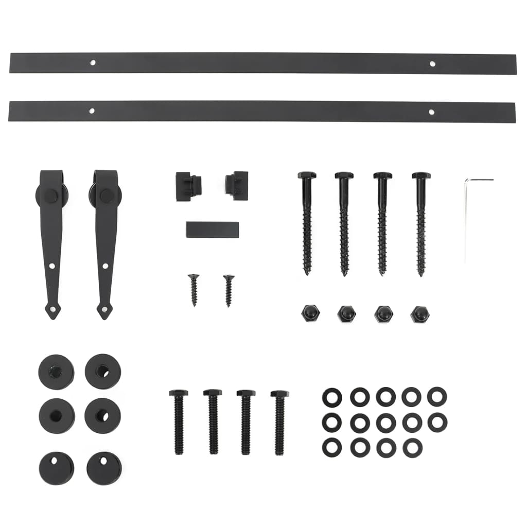 Mini Sliding Door Fitting Set for Cabinet Doors, Carbon Steel, 200
