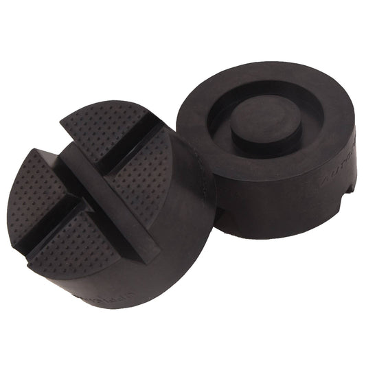 2PCS Universal Car Rubber Cross Slotted Jack Pad Adapter Guard Rail Floor
