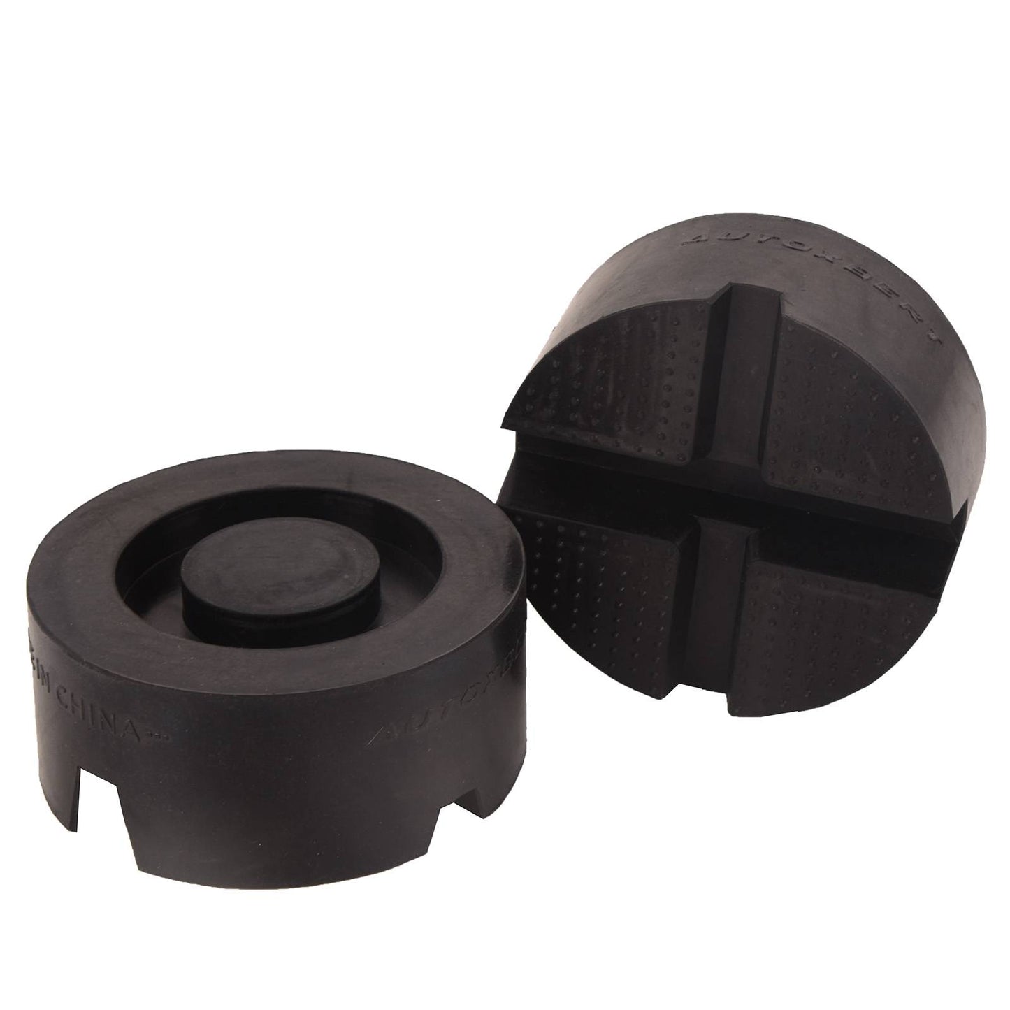 2PCS Universal Car Rubber Cross Slotted Jack Pad Adapter Guard Rail Floor