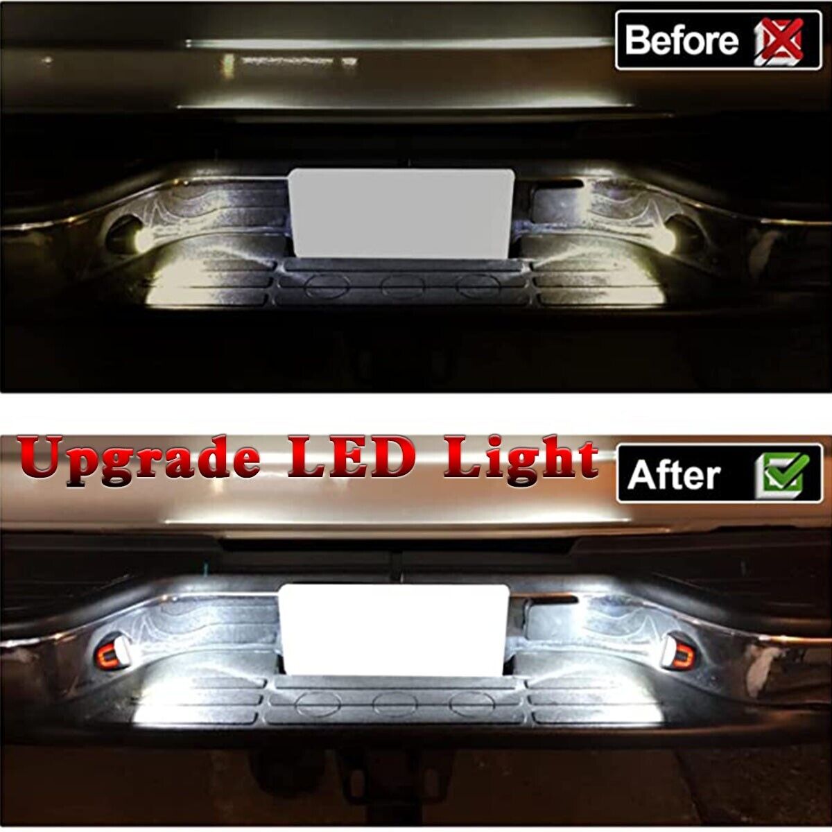 2X LED License Plate Light Red DRL Tube Lamp For Silverado GMC Sierra 1500 2500
