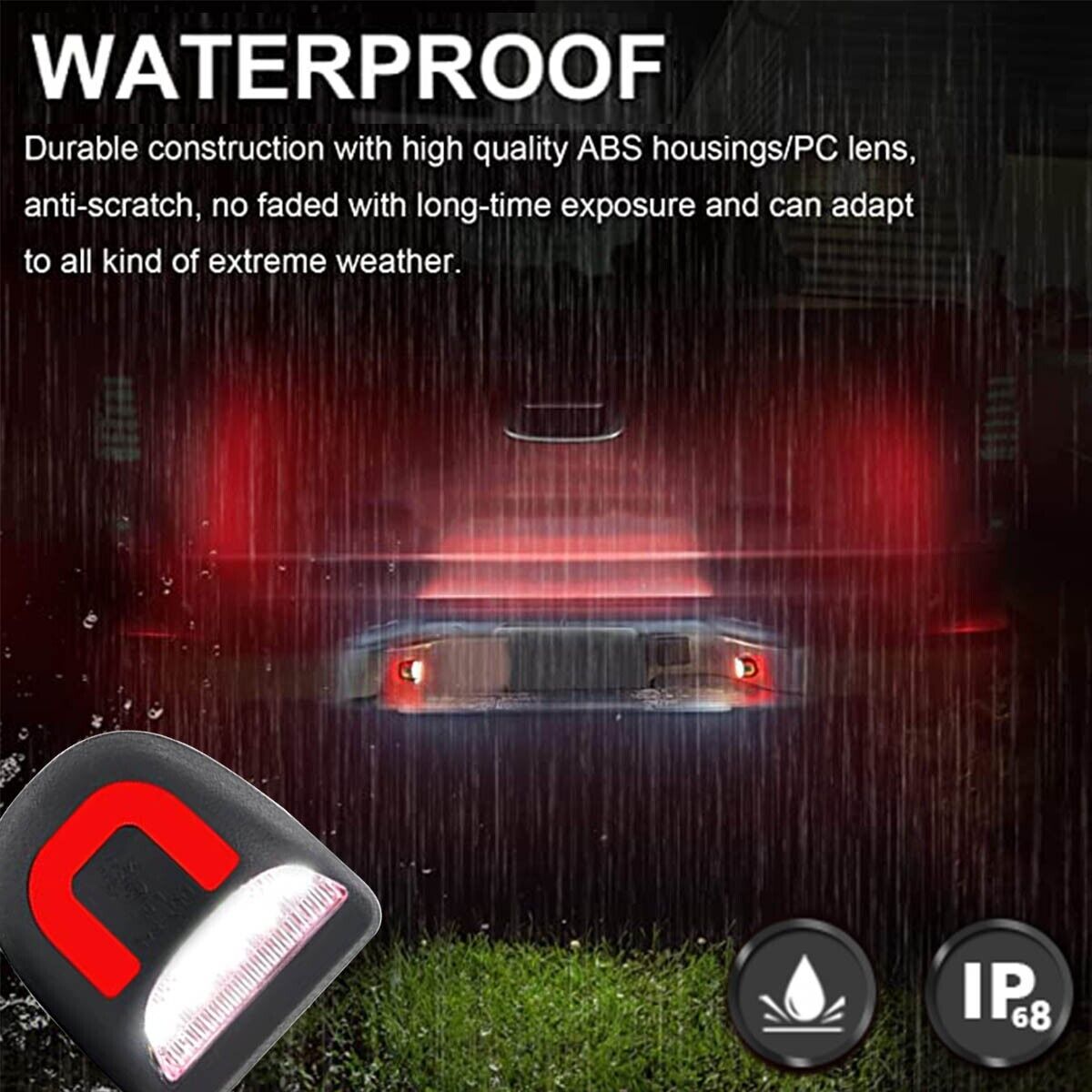 2X LED License Plate Light Red DRL Tube Lamp For Silverado GMC Sierra 1500 2500