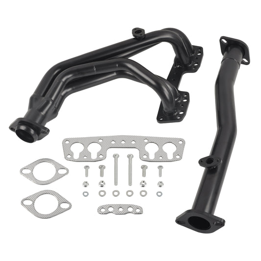 Black Performance Exhaust Header System For 90-95 T,oyota Pickup&4-Runner 2.4L 22RE 4WD   Ban The Sale Of Amazon