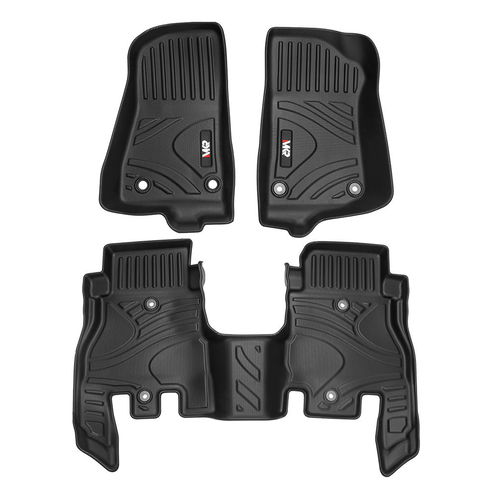 MKR Waterproof And Stain-resistant TPE Car Floor Mats Black 3 PCS For Jeep Wrangler JL 2018 4 Doors Model Not Fit For Jeep Wrangler JK Or 4XE