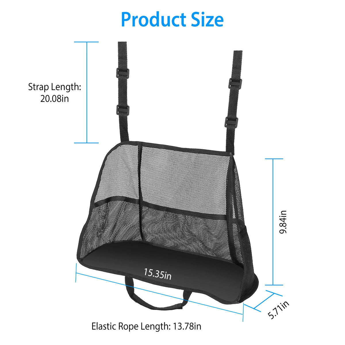 1Pc Car Net Pocket Handbag Holder Car Storage Netting Pouch Seat Side Storage Mesh Organizers Bag For Purse Phone Documents Barrier Pets Kids At Backseat