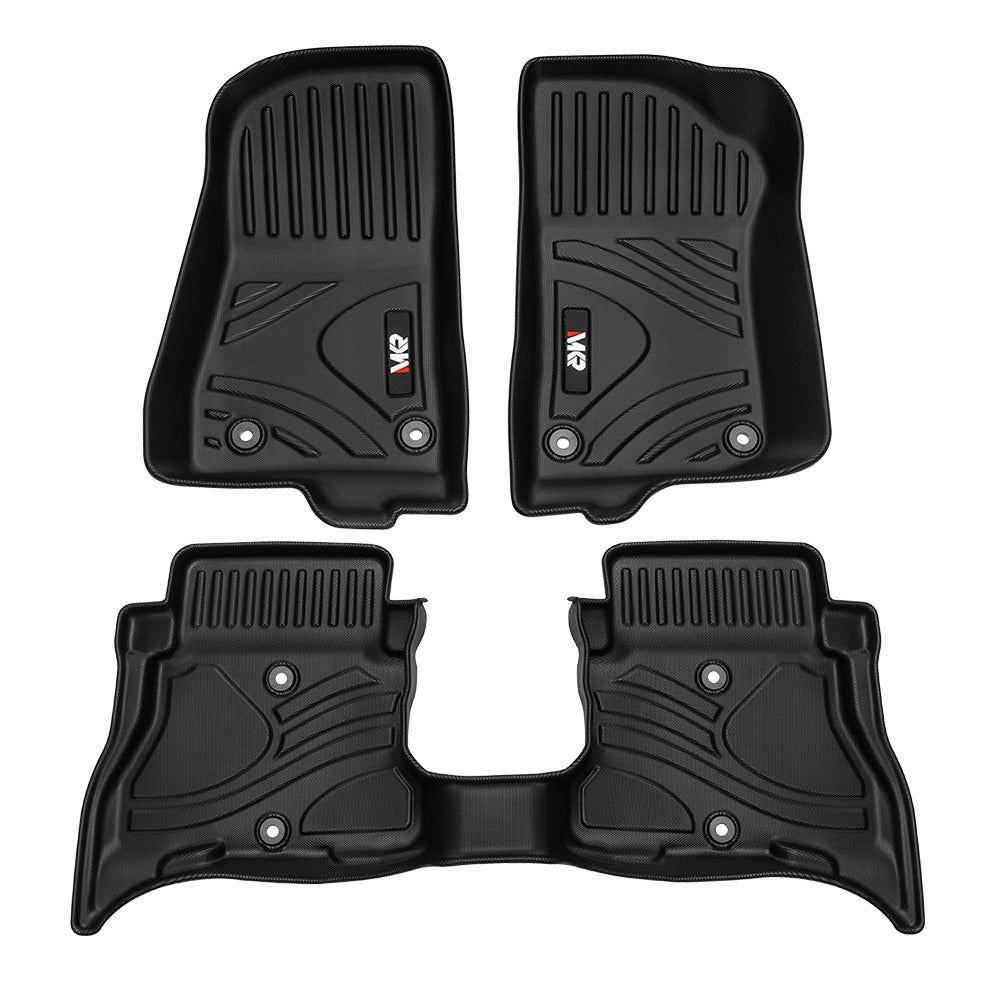 MKR Non-Slip Durable TPE ECO Car Floor Mat Compatible With Jeep Wrangler JL 4xe Not For 2 Door And JL Unlimited Models 2021-2024 3 PCS