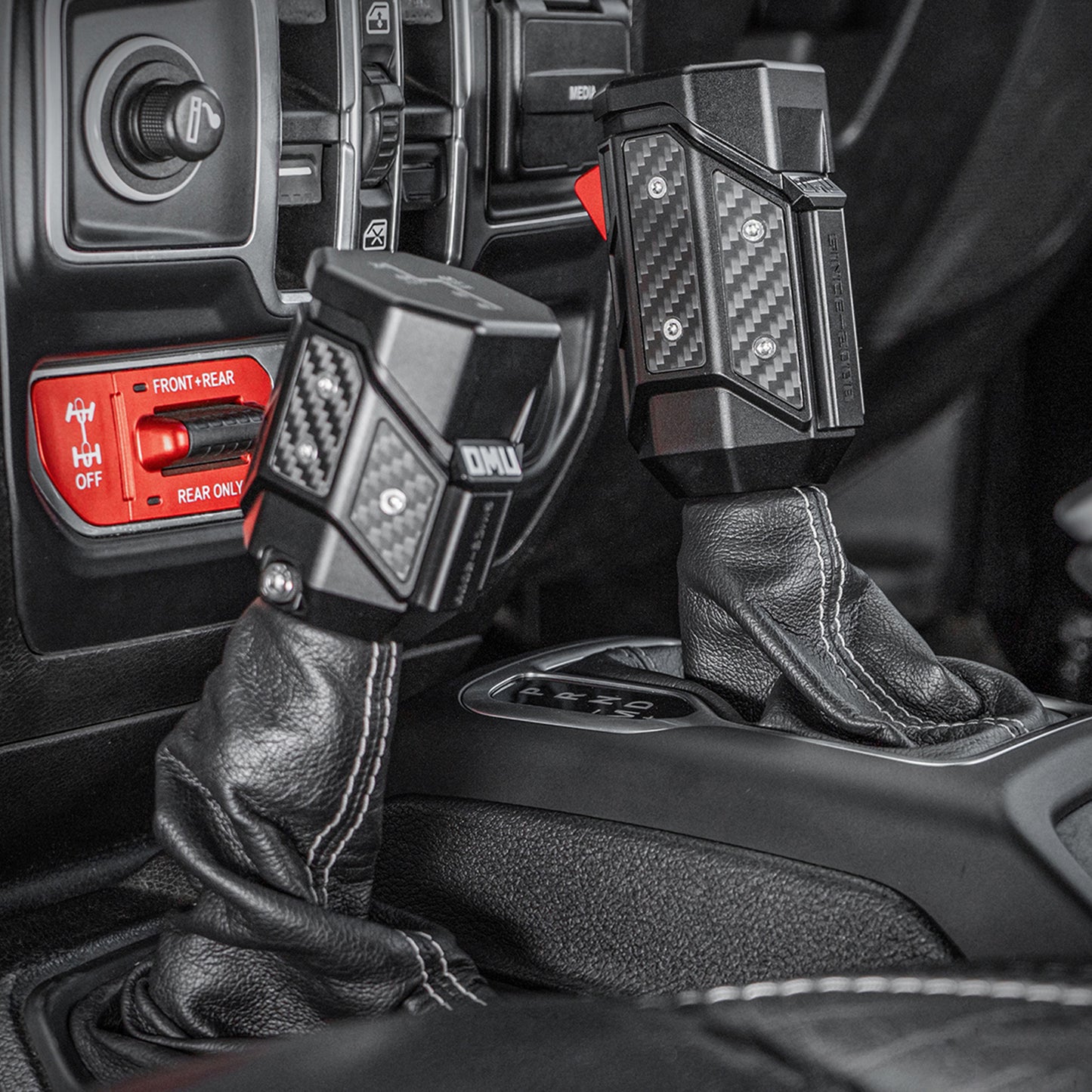 OMU Genesis Series Aluminum Alloy Gear Shif-t Knob  Automatic Transmission Shifter & Transfer Case Lever Handle Kit For Je Ep Wrangler JL Gladiator JT 2018-2024 Not Fit For Manual Transmission