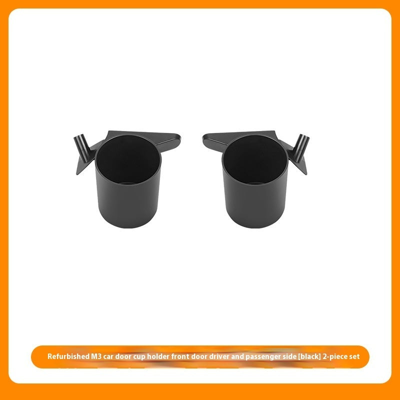 Door pocket cup holder storage box for Tesla Model 3/Y – two refurbished cup holders for front doors