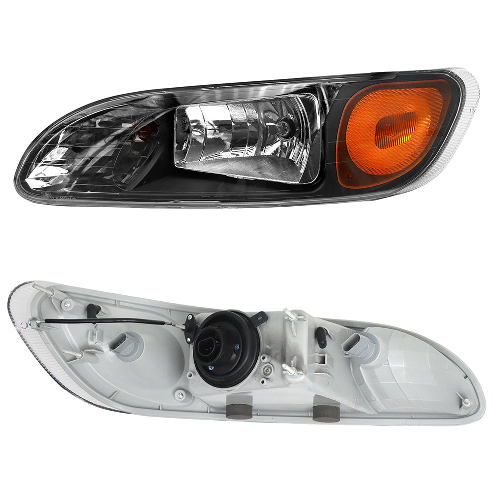 Right Black Headlights Compatible With Peterbilt 337,386,387 With Turn Signal