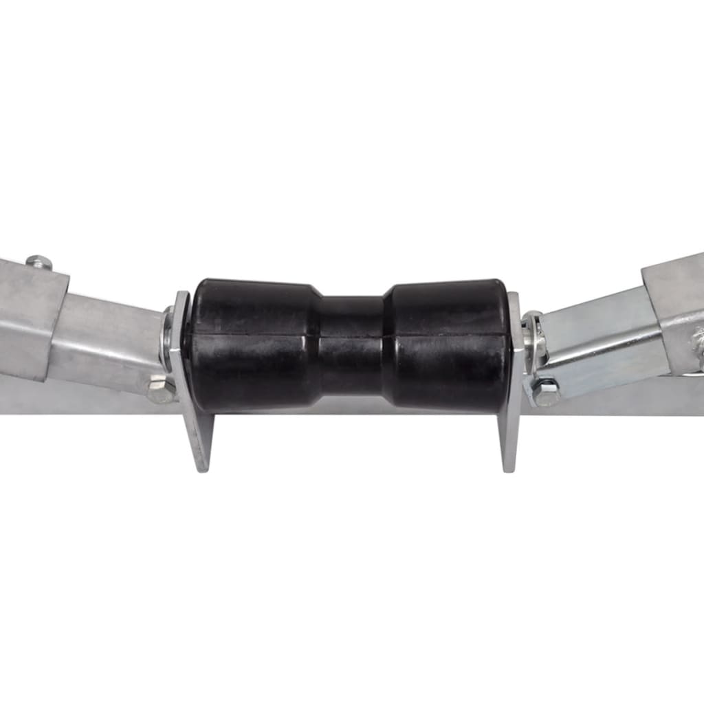 Centering aid for lower support of boat trailers with keel rollers