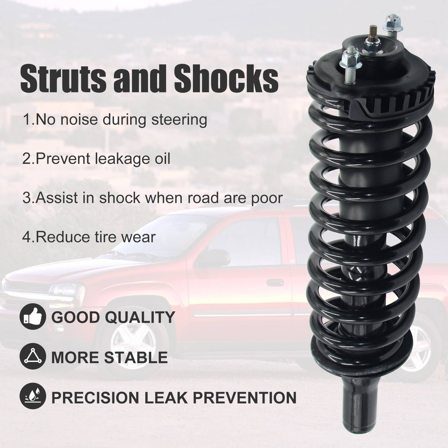 Front Complete Struts Shocks Coil Spring For Chevy Trailblazer GMC Envoy 171341