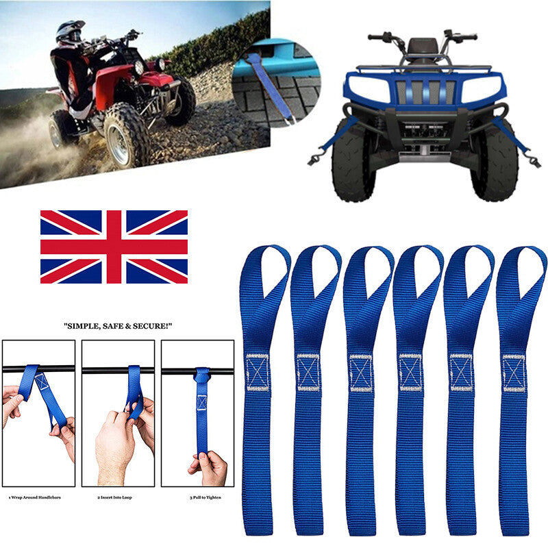 6pcs Motorcycle Motorbike Soft Loop Transport Tie Down Straps 2.5x30cm.