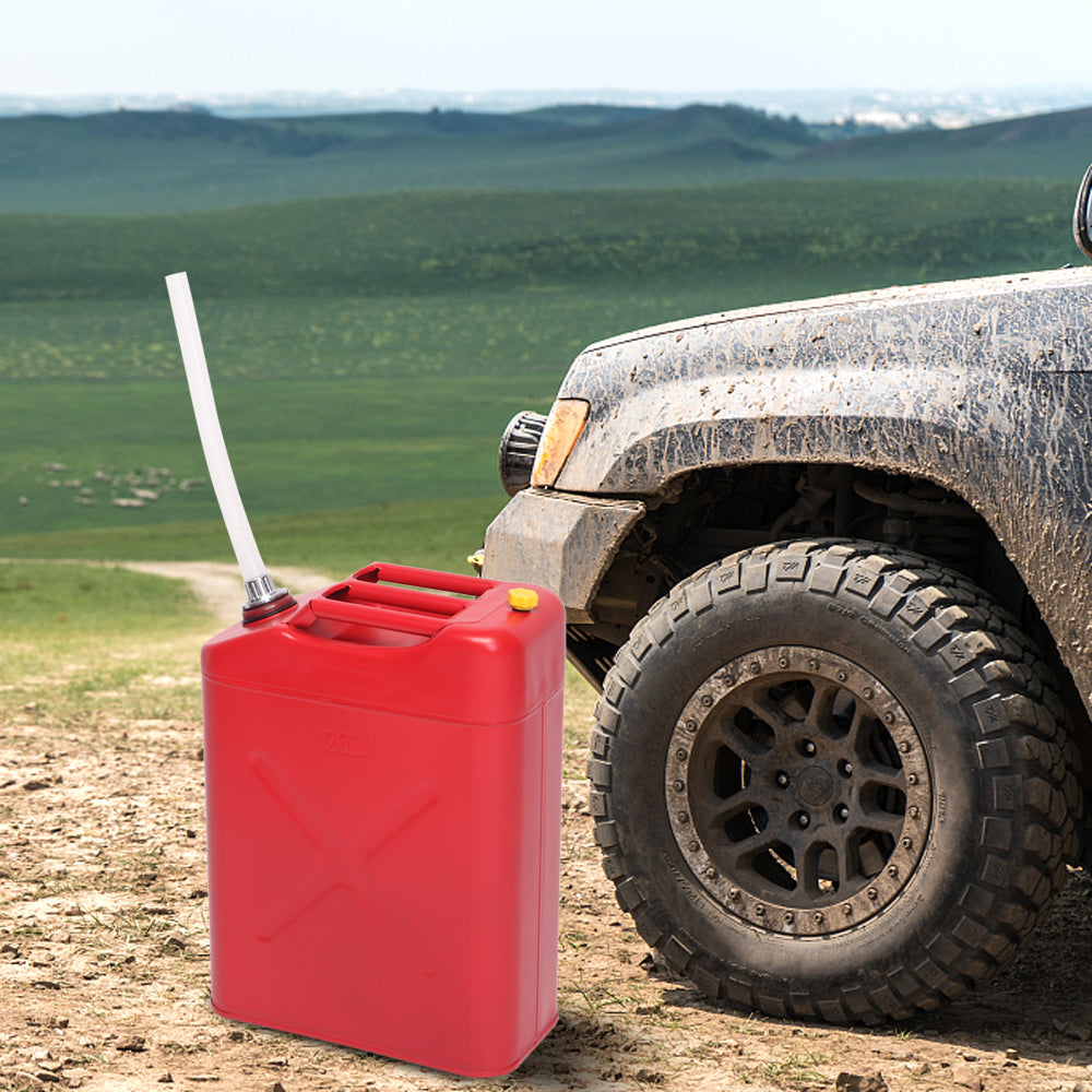 20L 0.6mm Oil Drum Red With Plastic Oil Pouring Pipe