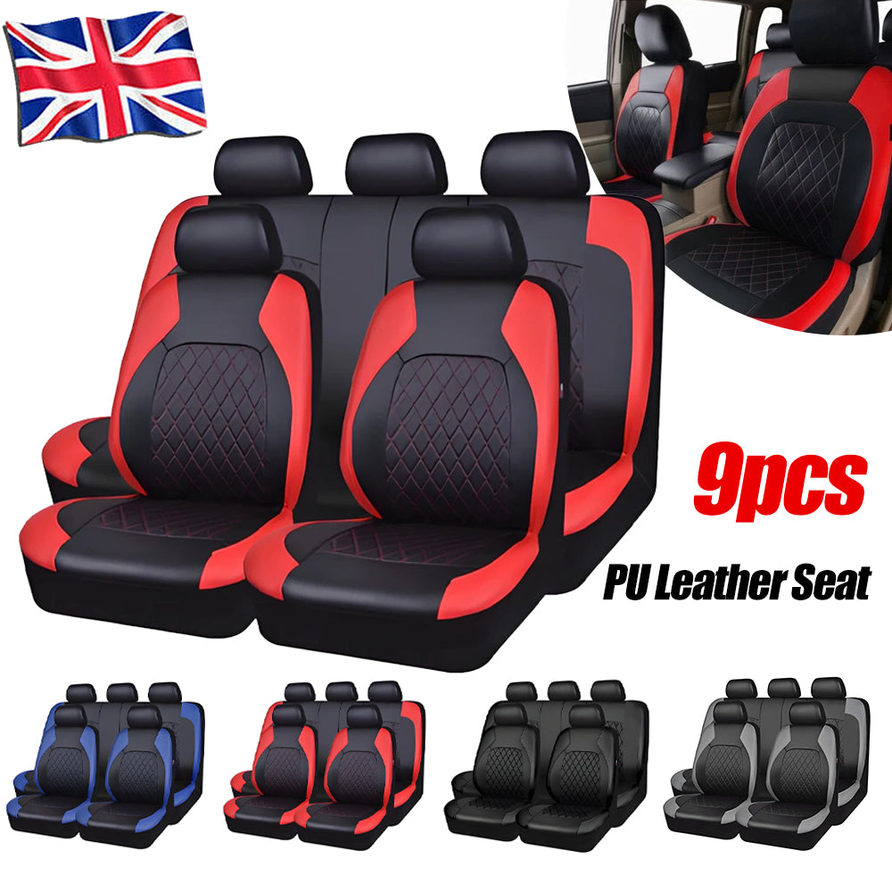 PU leather seat cover set, 9 pieces