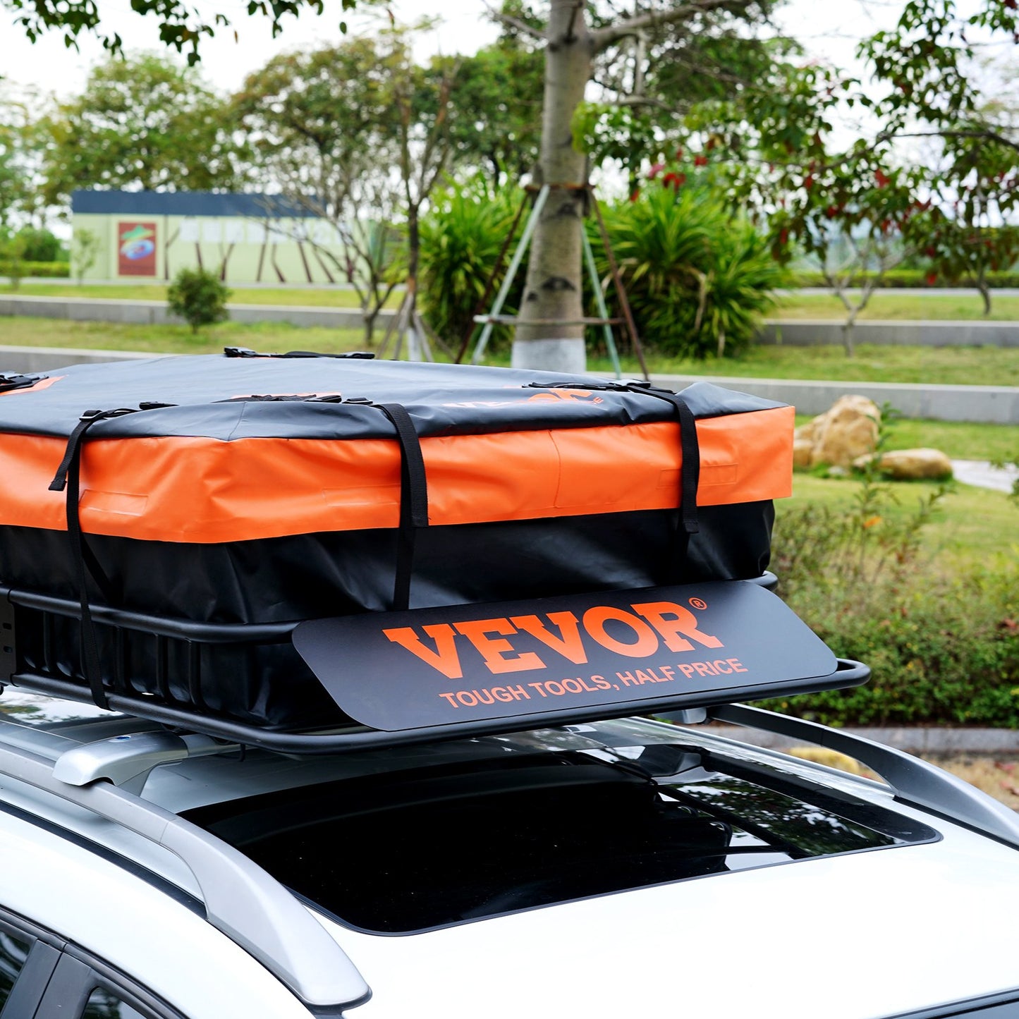 Roof Rack Cargo Basket, 130.5 X 91.5 X 12.7 Cm Rooftop Cargo Carrier W  15 Cu Ft Waterproof Cargo Bag, 90 Kg Capacity Universal Rack Carrier For SUV, Truck