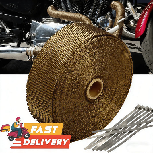 Exhaust Heat Wrap – 20m Titanium with 20 Stainless Ties