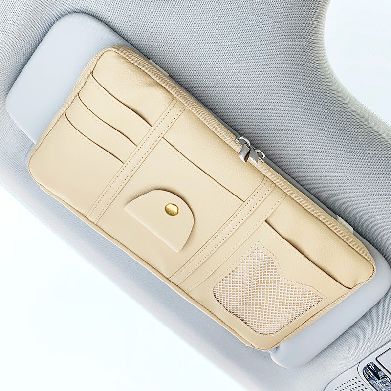 Leather-look sun visor organiser - image 10