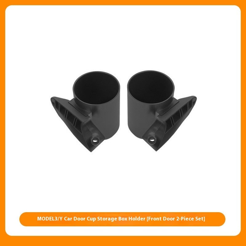 Door pocket cup holder storage box for Tesla Model 3/Y – front door two-piece cup holder set
