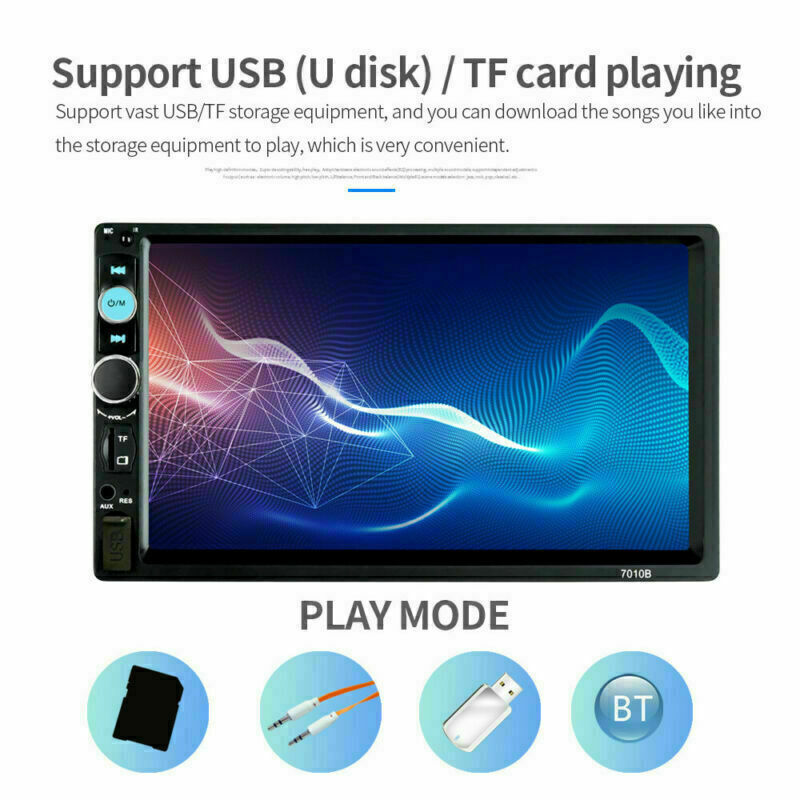 AUX Car MP5 Player  Double 2DIN Bluetooth Touch Screen Stereo Radio USB Camera