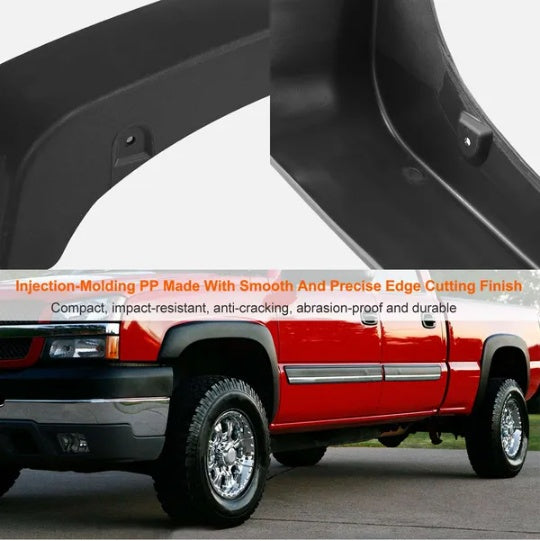 4PCS Wheel Rivet Fender Flares Pocket Style For 07-13 Chevy Silverado 1500 2500HD 3500HD