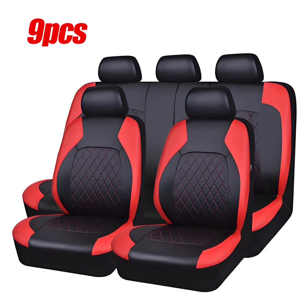 PU leather seat cover set, 9 pieces - image 12