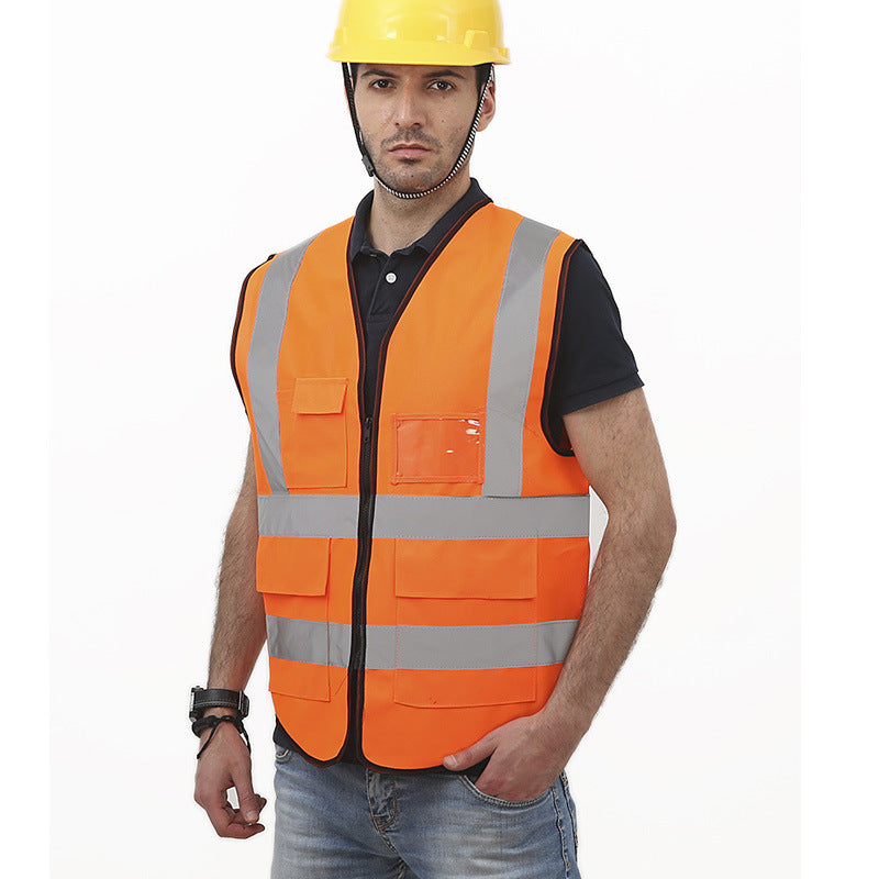 Zipped multi-pocket hi-vis vest - image 2