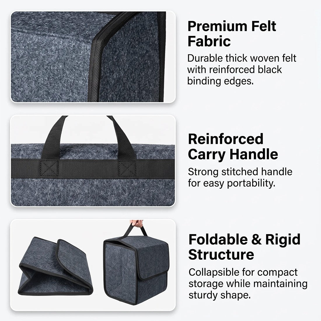 Felt car boot storage boxes, 4-pack - image 4