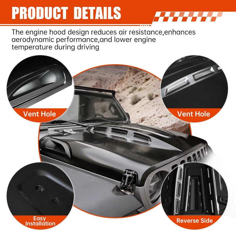 Hood Compatible With 2018 Wrangler