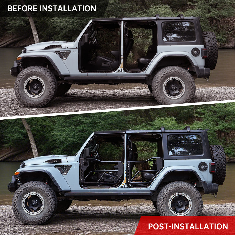 Tube Doors With Side View Mirror For 2018-2024 Wrangler JL
