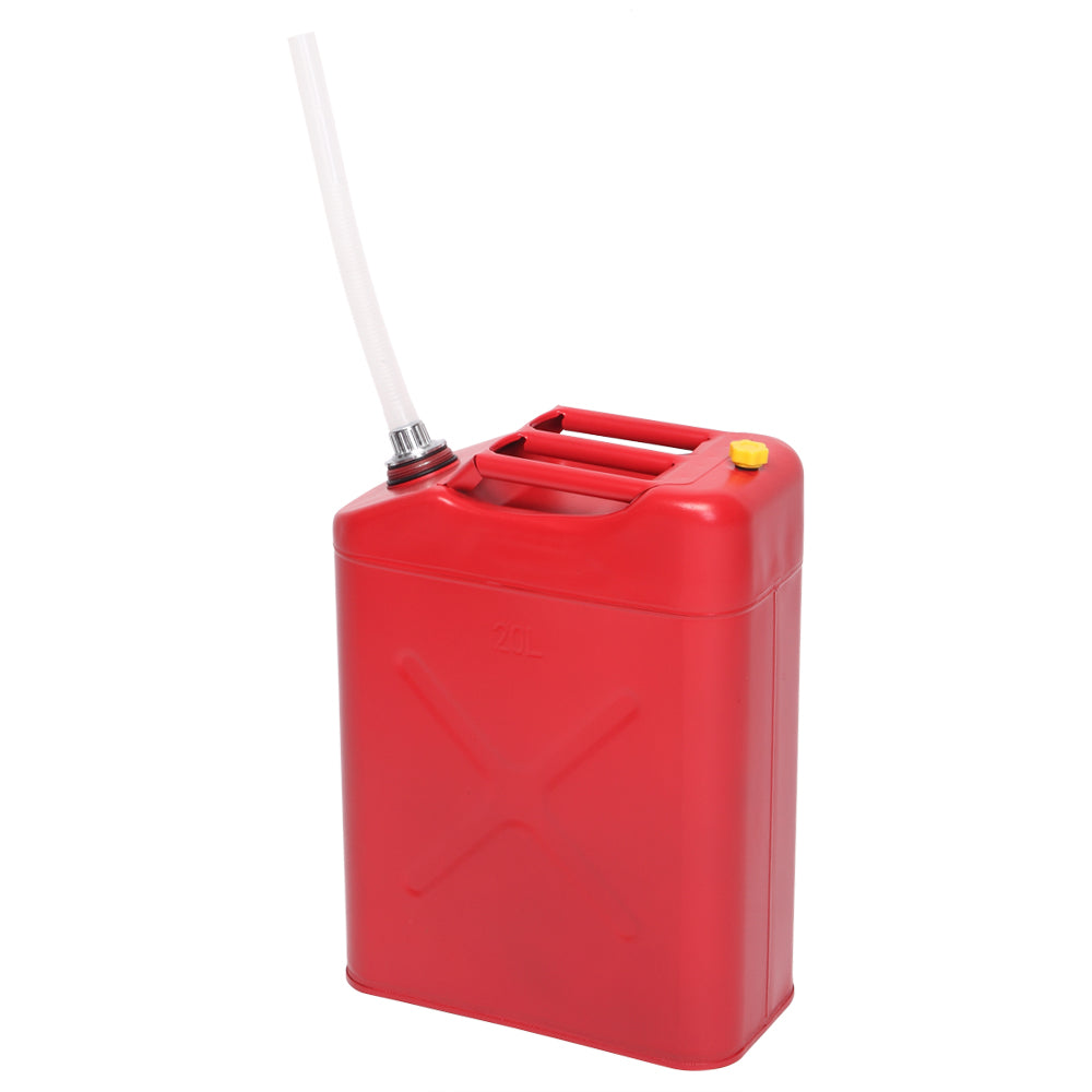 20L 0.6mm Oil Drum Red With Plastic Oil Pouring Pipe