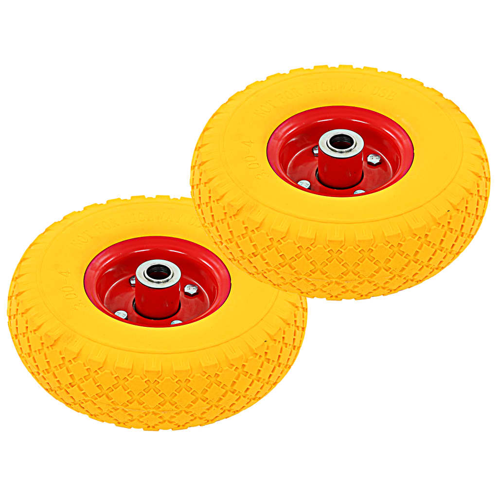 Sack Truck Wheels, 4 pcs. PU Solid Rubber Tires 3.00-4