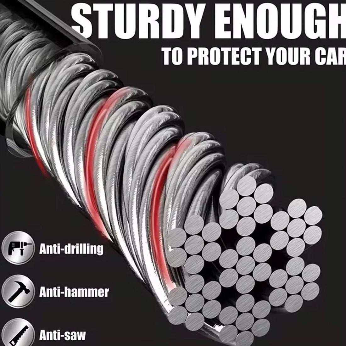 Steering Wheel Lock – Heavy Duty Anti-Theft (Seat Belt Style) - image 2