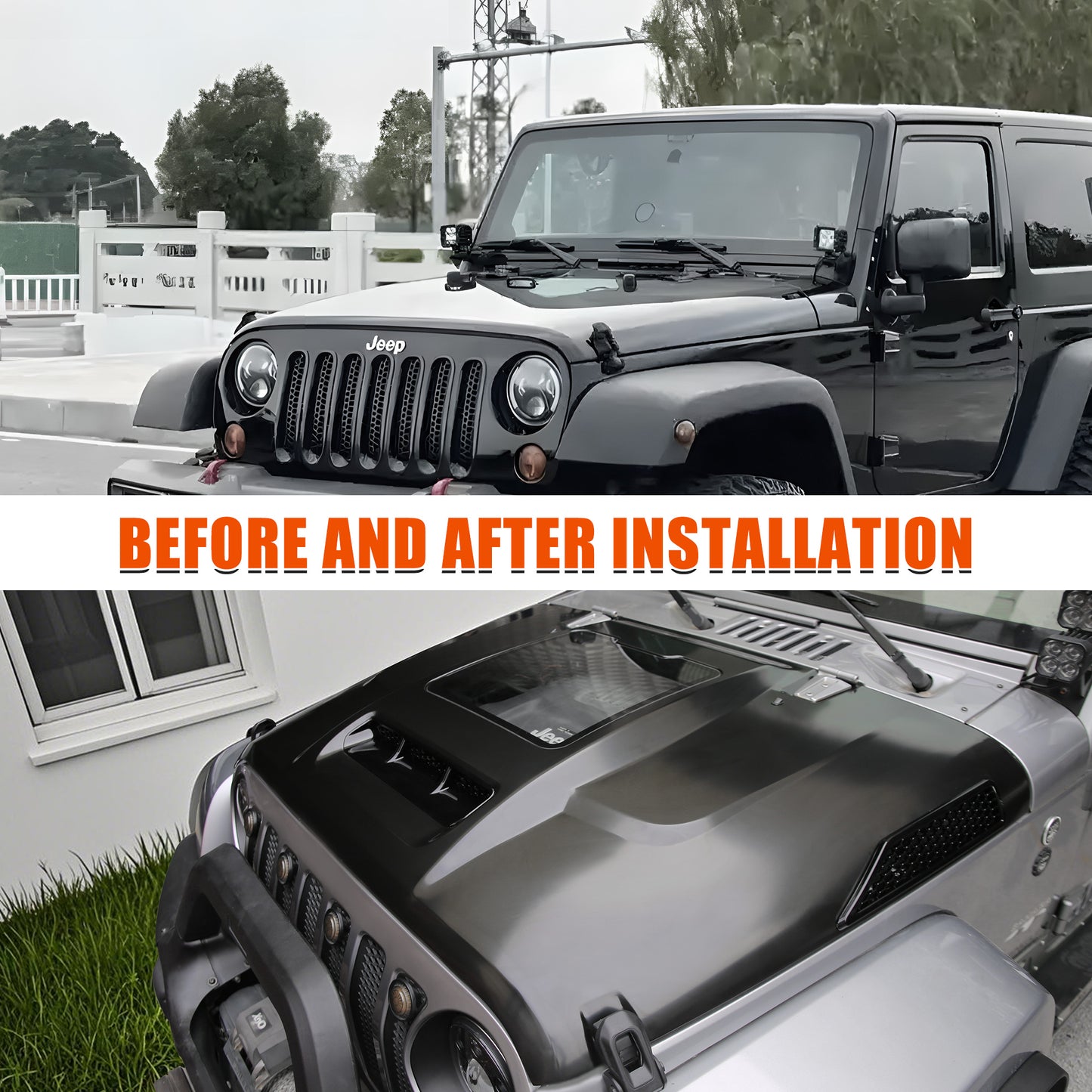 Replacement Hood Vented Heat Dispersion For 2007-2018 Wrangler