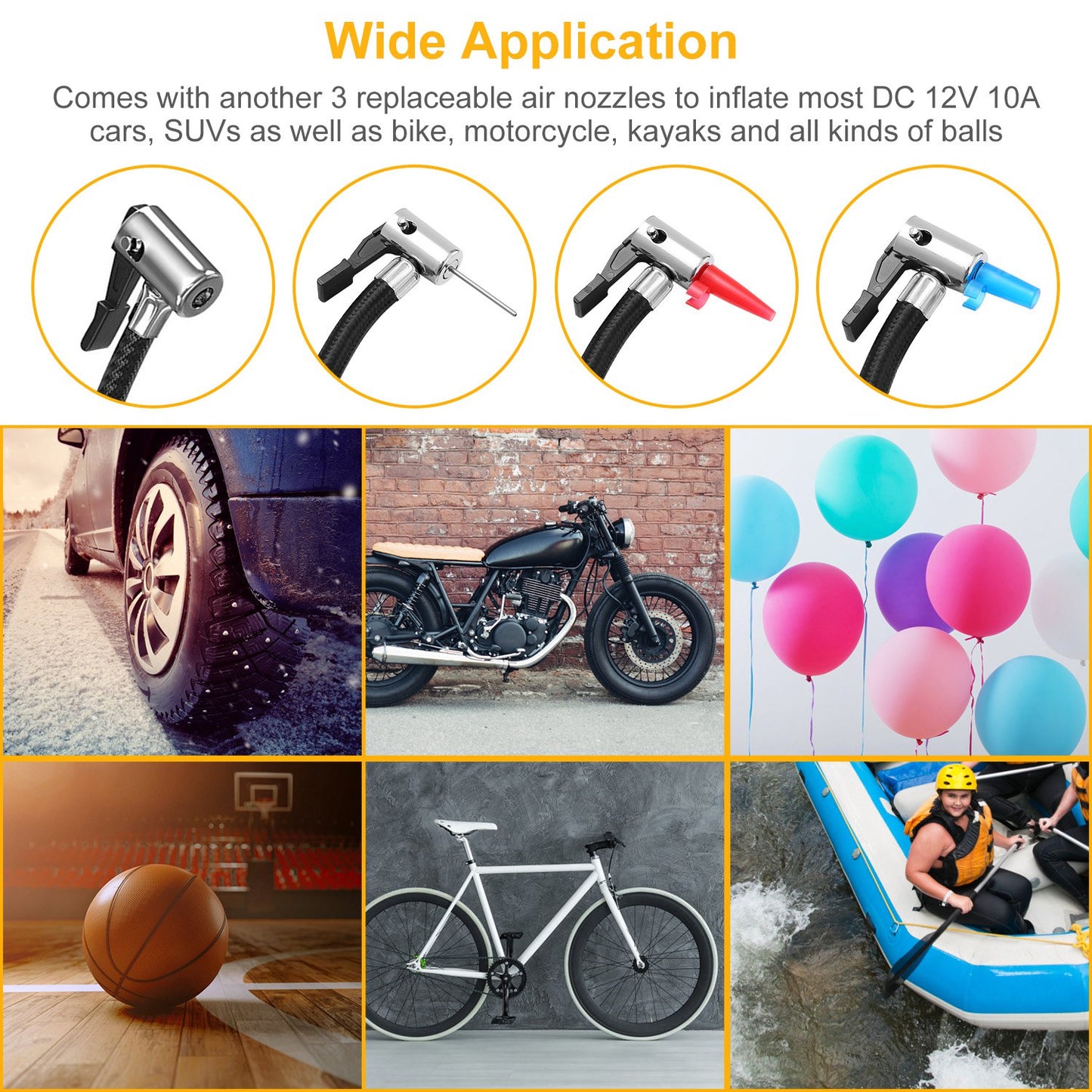 Tire Inflator 12V DC 120W 150PSI With LCD Electric Air Compressor 25L Per Min Large Air Flow