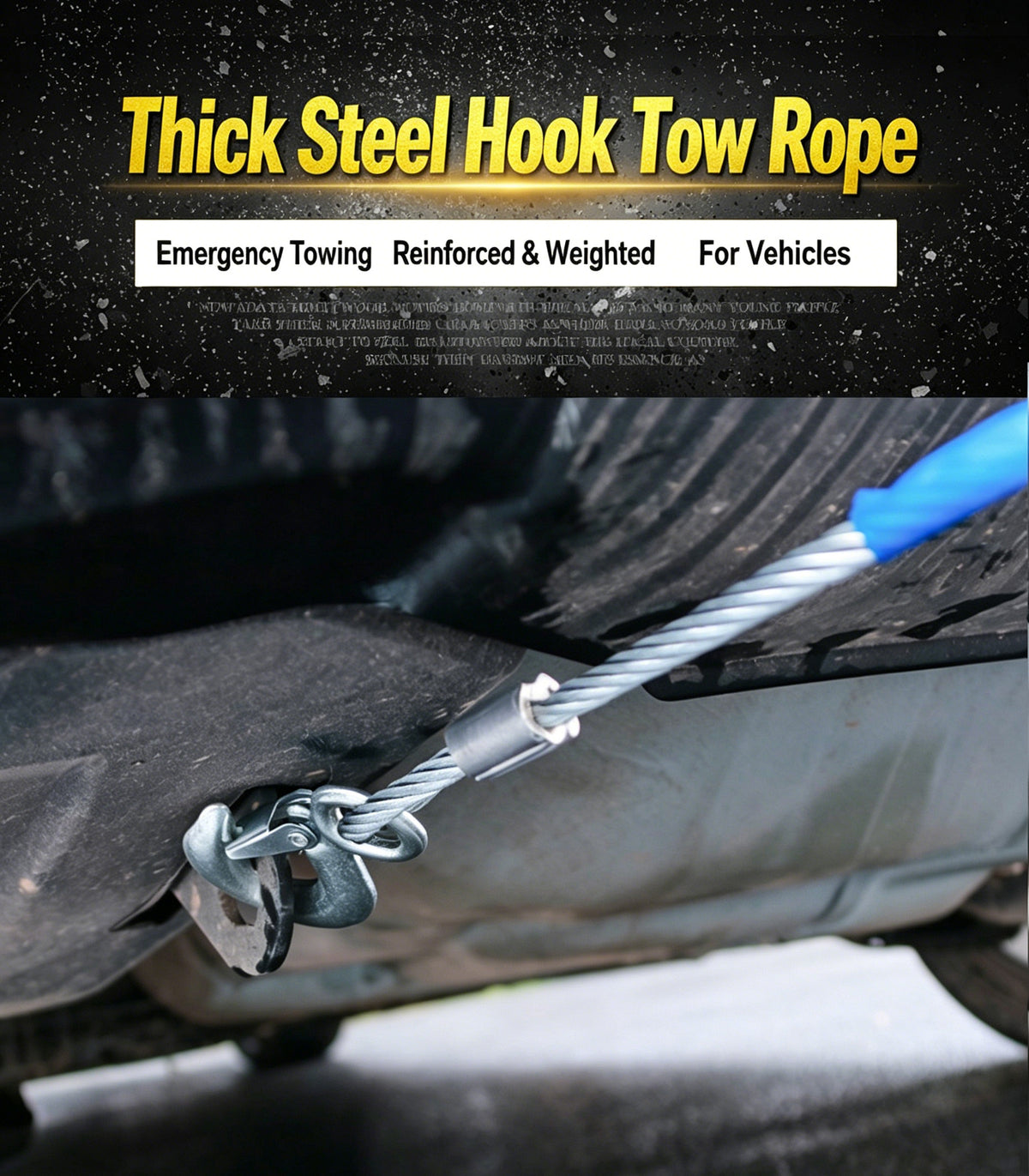 4m Steel Wire Tow Rope with Hooks
