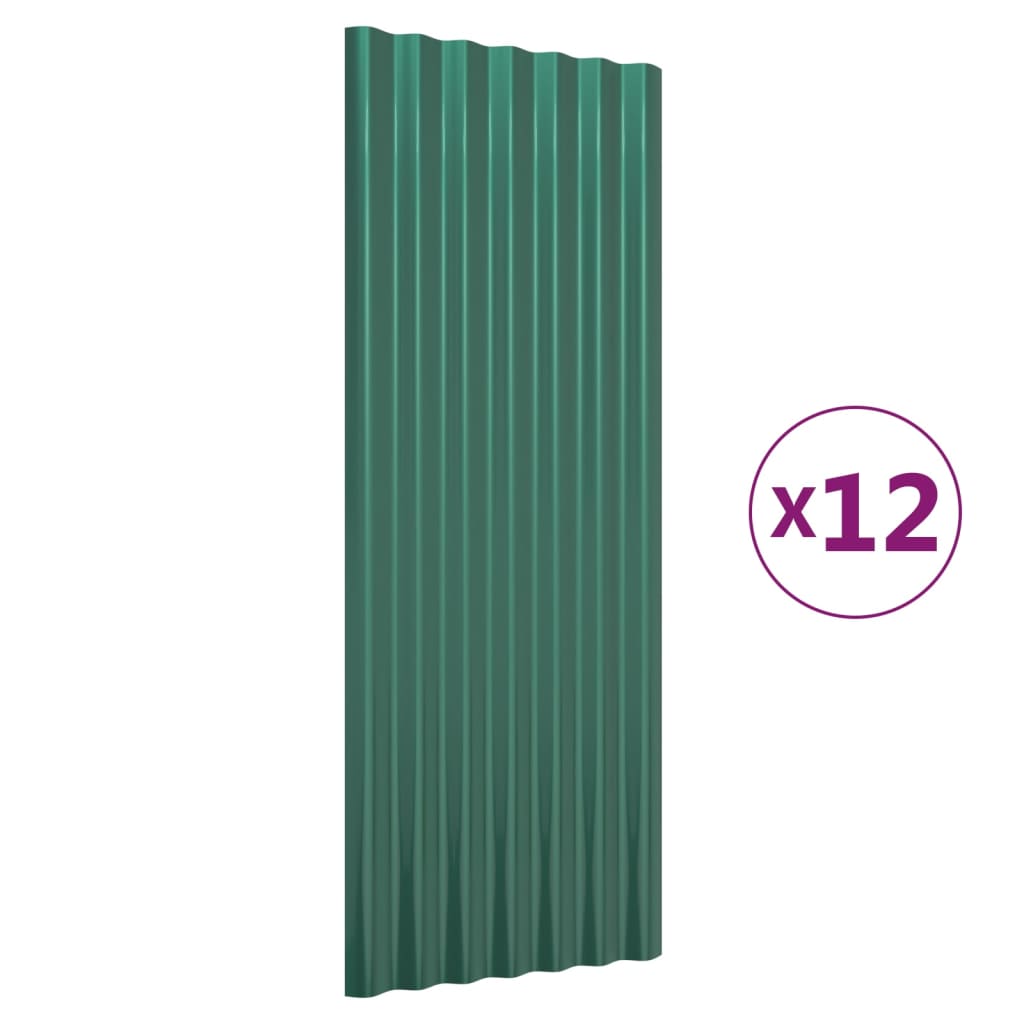 roof panels, 12 pieces. Galvanized   roof panels, 12