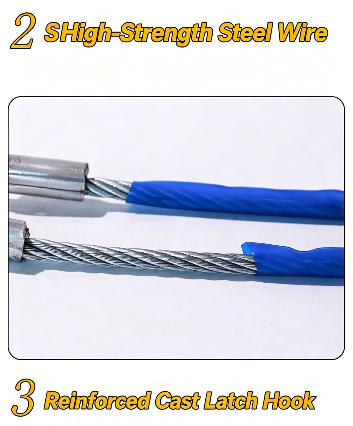 4m Steel Wire Tow Rope with Hooks - image 7