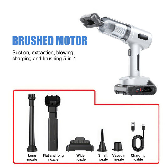 Cordless handheld car vacuum and blower