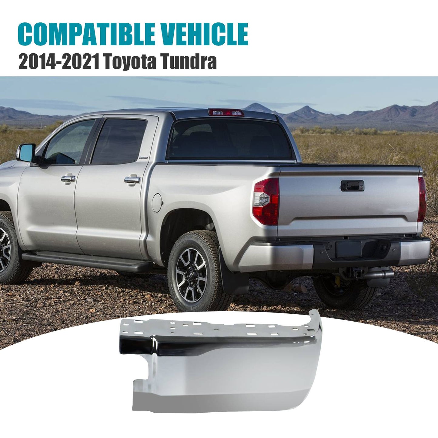 Right Rear Bumper End Caps Covers Corner Extension For 2014-2021 Tundra