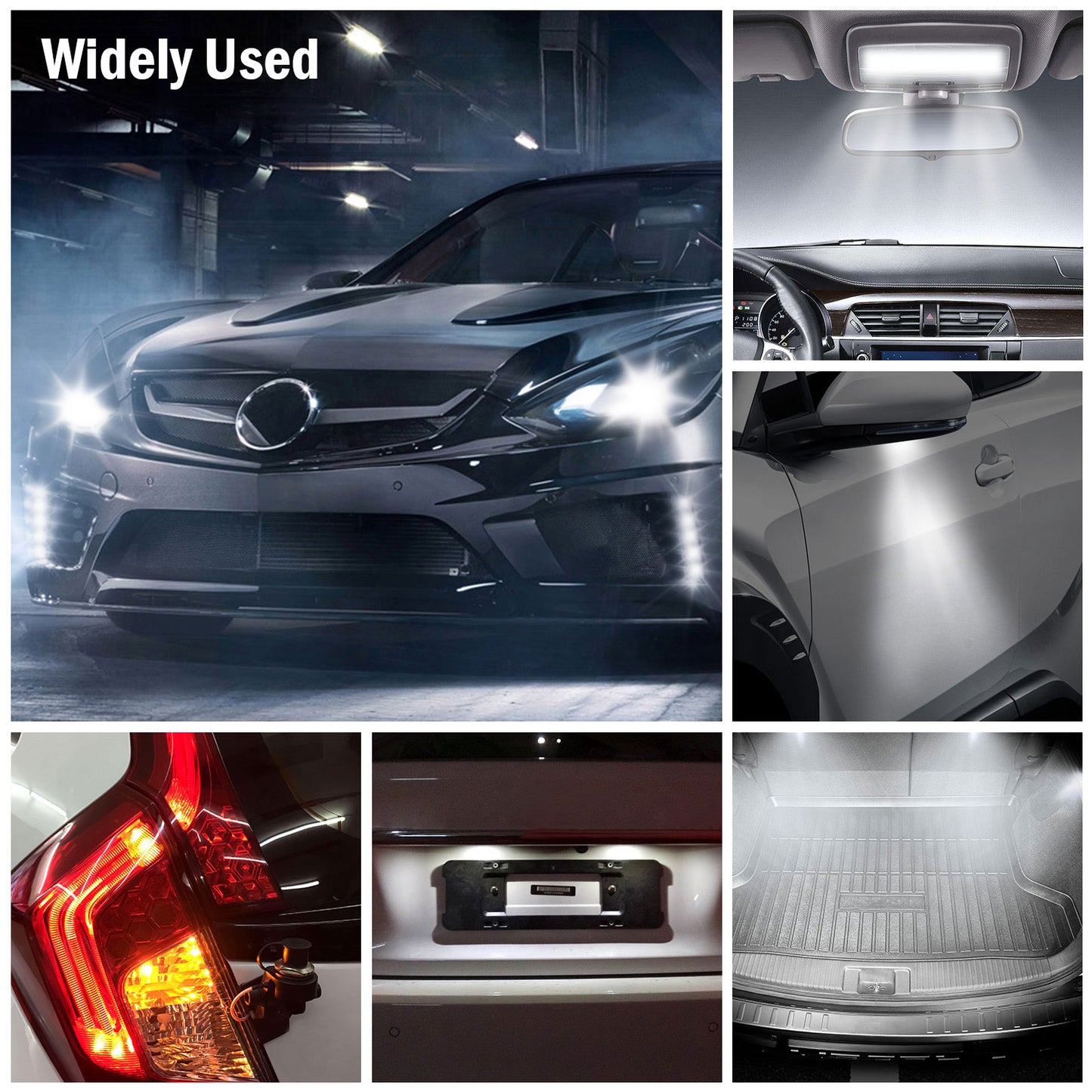 10Pcs Per Kit LED Car Light Bulbs 760lm T25 3528SMD 6000K Pure White Auto Lamps Replacement For Dome Map Door Trunk Signal License Plate