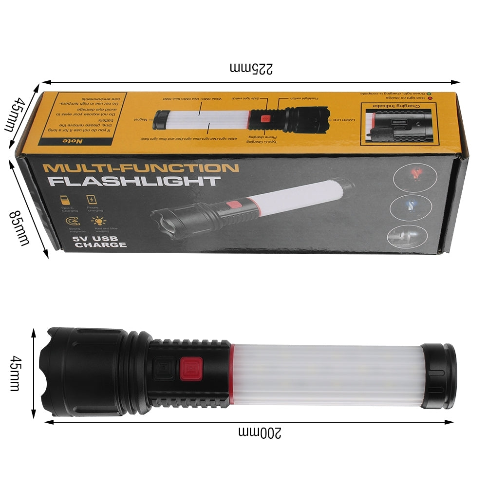 Rechargeable LED Work Torch – Zoom, COB Side Light, Magnetic - image 2