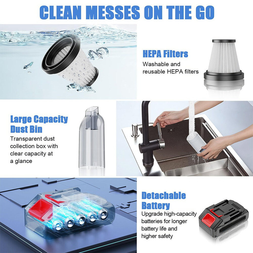 Cordless handheld car vacuum and blower - image 5