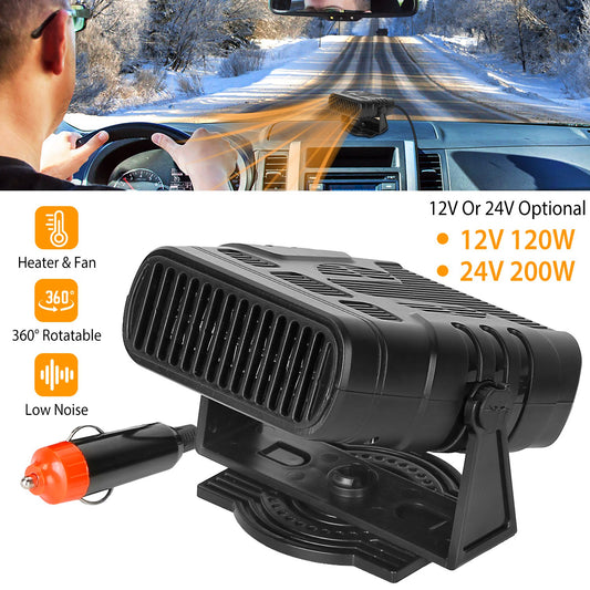 24V 200W Or  12V 120W Portable Car Heater Heating Fan 2 In 1 Defroster Demister Windshield Heater Automotive Cooling Fan