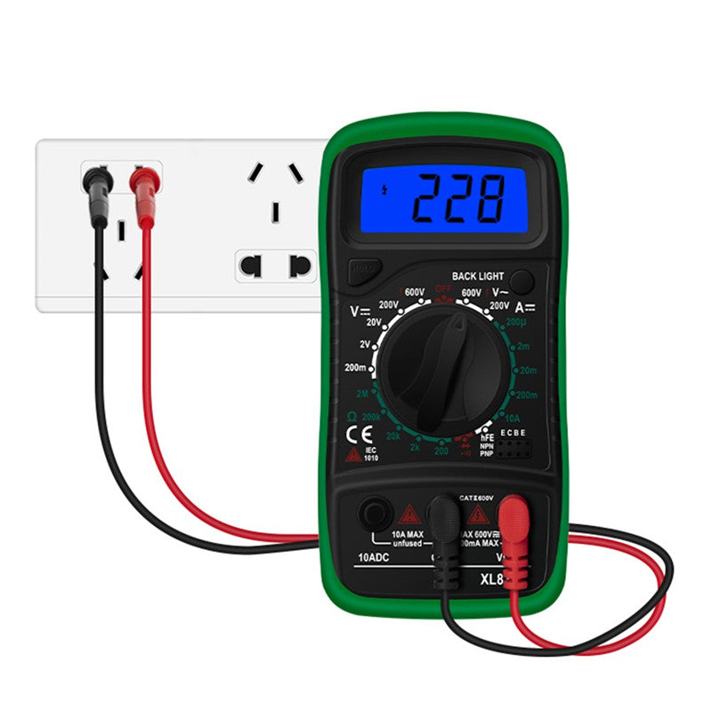 Digital Multimeter – DC/AC Voltage, Current & Resistance Tester - Green