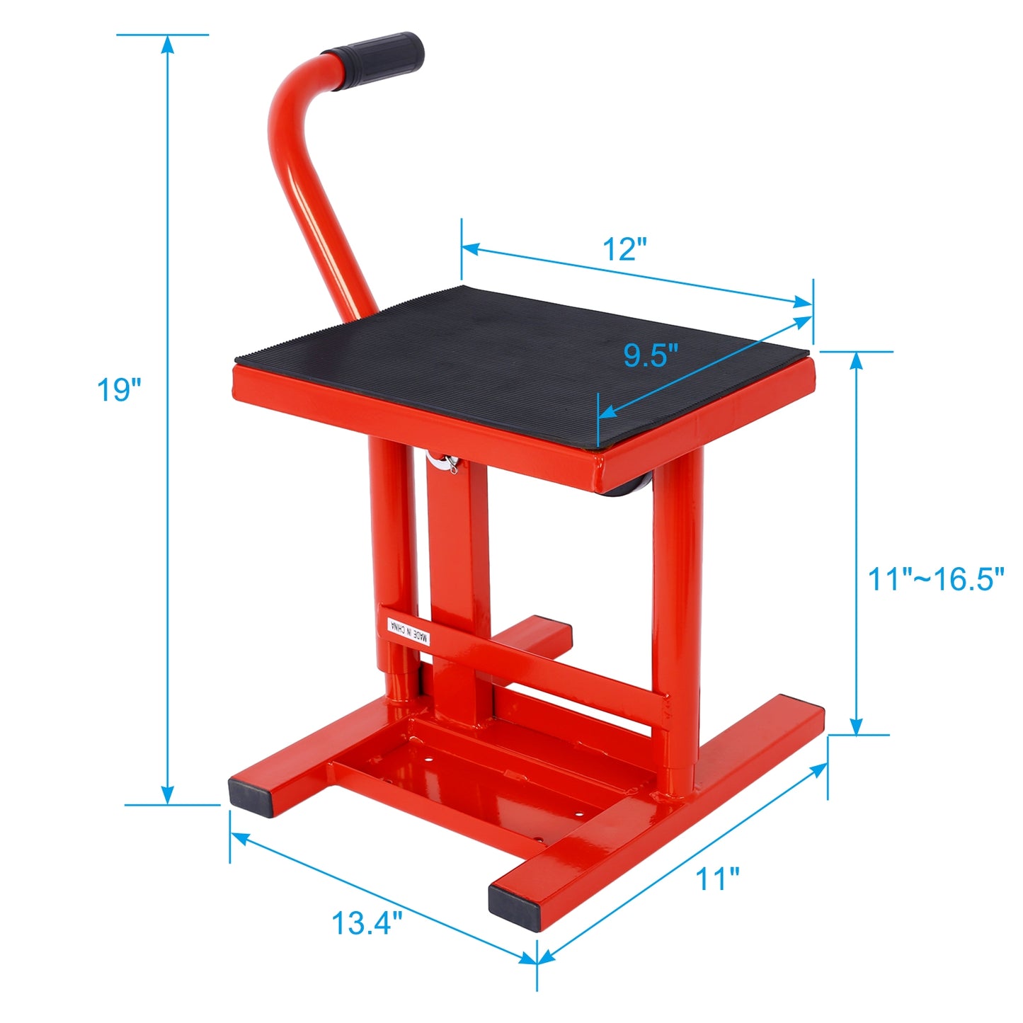 Motorcycle Dirt Bike Stand & Lift Jack, Steel, 11-16.5 Adjust, 330 LBS Load