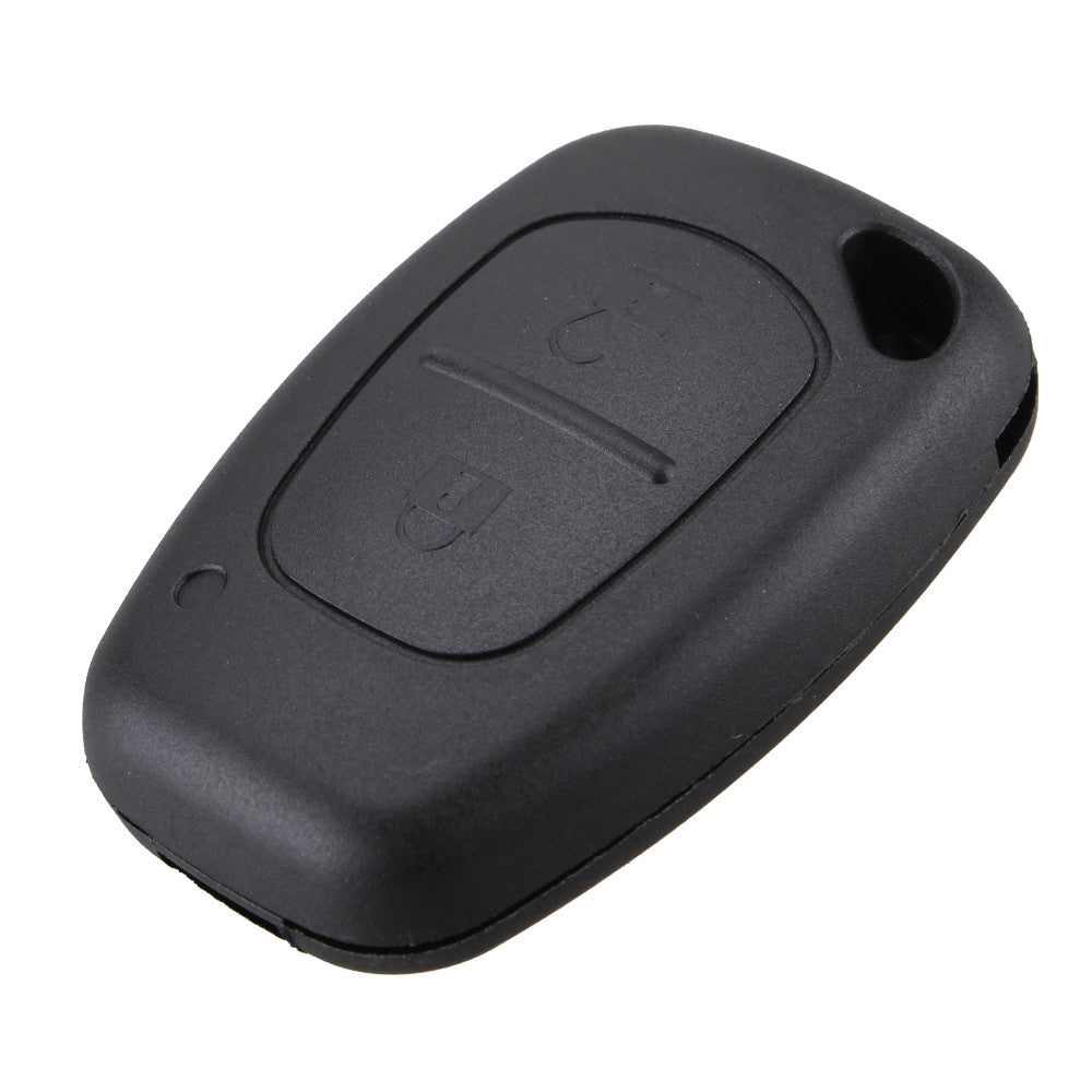 Replacement remote key shell for Renault – front view with two buttons and key slot