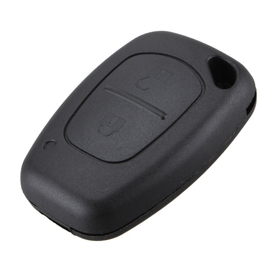 Replacement remote key shell for Renault – front view with two buttons and key slot
